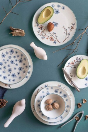 Sakura 24 Piece Porcelain Dinner Set for 6 People SAKPIN24YST - ChiChi HOME