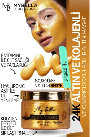 Sale, My Bella Skin Whitening Effective 24k Gold and Collagen Repair Peel Off Gold Mask 150 ml ALTMSK - MY Bella Kozmetik