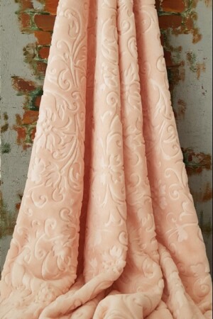 Salmon Color Soft Textured Thick King Size Blanket SRBTNY - SARAR BATTANİYE