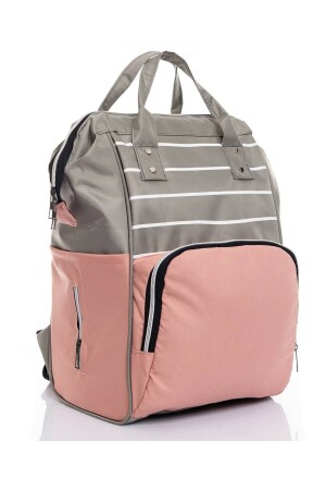 Salmon Gray Queen Functional Thermo Mother Baby Care Backpack - Happy Baby