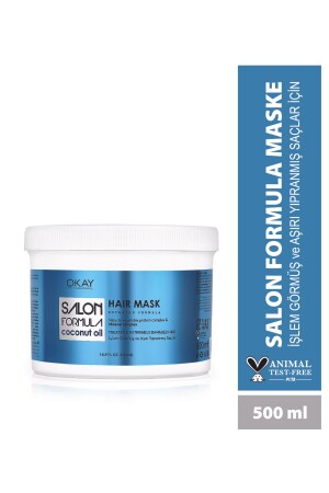 SALON FORMULA Kokosnuss-Haarmaske 500 ml (für behandeltes und übermäßig geschädigtes Haar) - Okayprofessionnel
