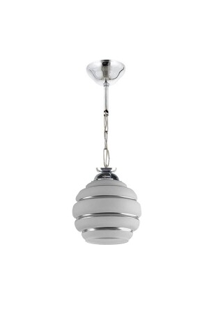 Salon - Mutfak - Yatak Odası Gümüş Detaylı Camlı (15 CM ÇAP)tekli Avize - Modavize