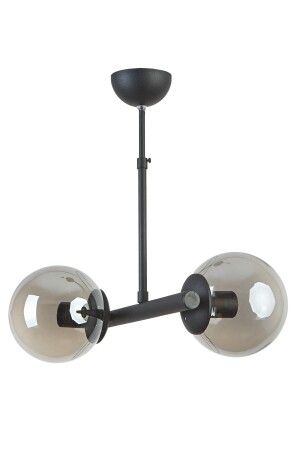 Salsa Modern Design Cafe Kitchen Living Room Black Color Smoked Glass Chandelier of 2 SLS2 - Modavize