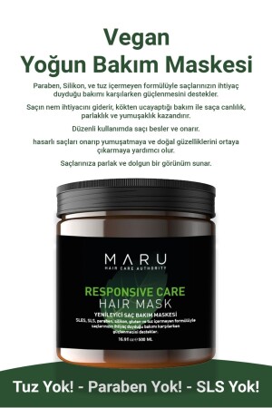 Salzfreie, parabenfreie, regenerierende Keratin-Haarpflegemaske 500 ml - Maru
