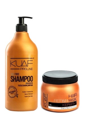 Salzfreies Shampoo 1 l + Keratin-Haarmaske 500 ml 456456456456456 Set Doppelmaske und Shampoo - Kuaf