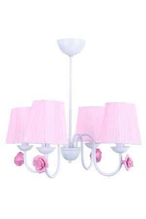 Samara 4-teiliger Kronleuchter Weiß (mit ROSA HAT) PA. 0018 - polataydinlatma