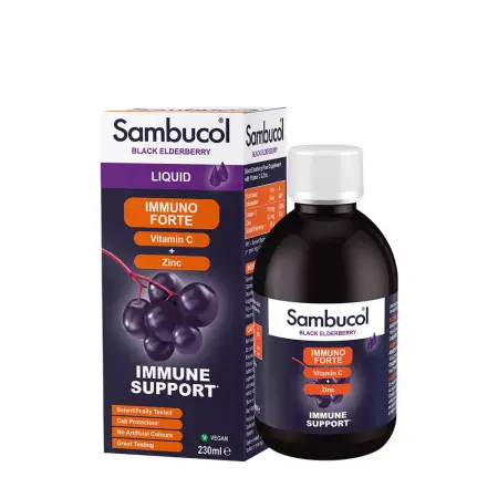 Sambucol Immuno Forte Liquid (230 ml, Black Elderberry) - Sambucol