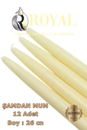 Şamdan Mum Beyaz 12 Adet RYLŞAM - Royal Mum