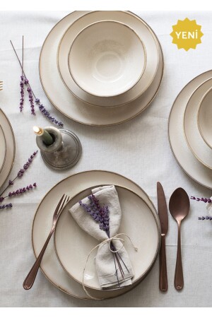 Sand Neo Reactive 18 Piece Porcelain Dinner Set for 6 Persons SANNEO18YST - ChiChi HOME