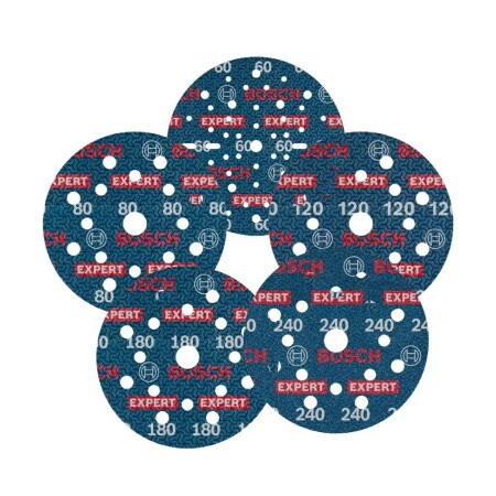 Sanding discs BOSCH Expert 0780 125mm Velcro set, 55pcs. - Bosch Accessories