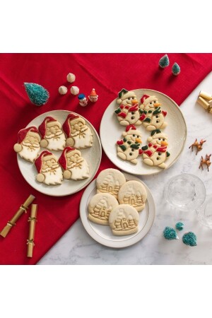 Santa Claus Snowman Snow Globe Christmas Cookie Mold And Sugar Dough Mold Set Of Three - Hobist