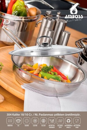 Saphire 26 Cm Stainless Steel Handle Pan with Glass Lid Handle-4790 Induction Base P107PŞÜ. 35479. 01 - Amboss