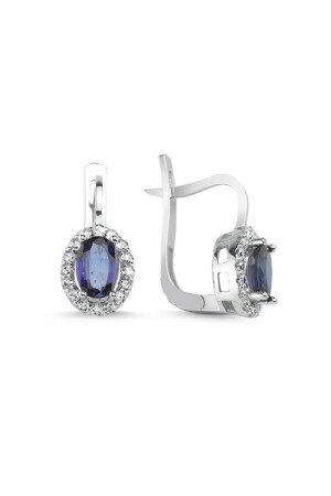 Saphirstein-Diamant-Ohrringe - Assos Pırlanta