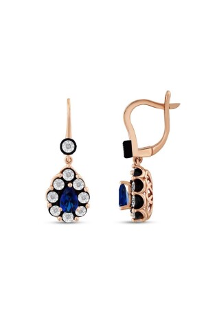 Sapphire Colored Diamond Earrings - Assos Pırlanta