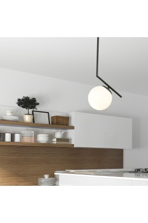 Sara Single Black Pendant Lamp Modern Pendant Lamp Kitchen Living Room Pendant Lamp Chandelier 3456-01-BL - Apliqa
