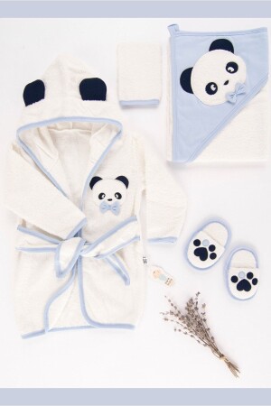 Sare Baby Cute Ponçik Baby Towel Bathrobe Set of 4 Gifts for 0-2 Years Old - Sarebaby