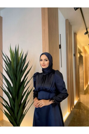 Sare Evening Dress Navy Blue - Moolisa