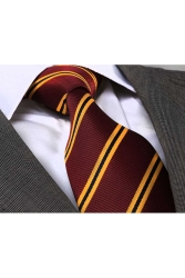 Sarı Çizgili Bordo Jakarlı Harry Potter Hogwarts Kravat AD8517 - Exve Exclusive