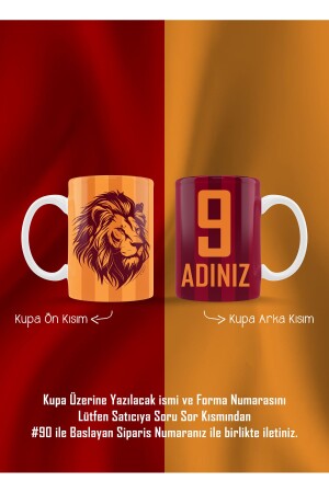Sarı Kırmızı Aslan Kupa Kişiye Özel Taraftar Baskılı Hediye Kupa Kahve Bardak Mug - Pembecadde
