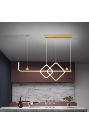 Sarkıt 2li Üçgen Model Led Sarı Avize 3 Renk Işık 8034 - ARTELUZ