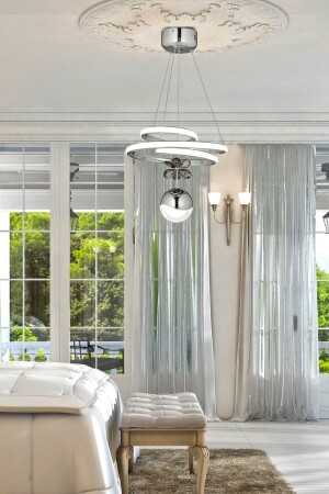 Sarkıt Power Led Avize Kelebekli Ledli Avize Krom fico0746 - Fico Home