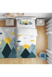 Saten Pamuklu Iskandinav Dağ Desenli Unisex Çocuk Odası Çocuk Nevresim Takımı TYC00621032786 - Jungle