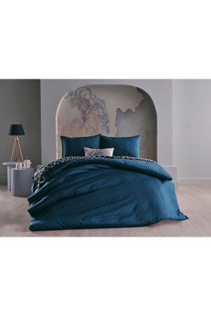 Satin Artline Duvet Cover Set Blue - Double 2Q9NTKSTAR0020003 - Doqu Home