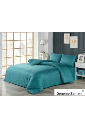 Satin-Bettbezug-Set mit 2 Kissenbezügen und Laken ohne Gummizug TYC00721738801 - Deneme Zamanı
