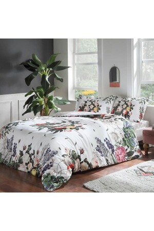 Satin Cherlin Green Double Duvet Cover 8682475104289 - Taç