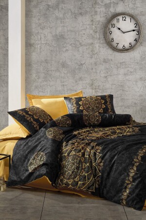 Satin-Doppelbettbezug-Set Alvina Gold 8680108053768 - Cotton Box