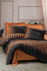 Satin Double Duvet Cover Set Barlow Copper 1771p - Cotton Box