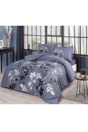 Satin Double Duvet Cover Set Clement Purple 60266685 - Taç