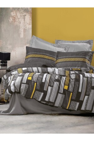 Satin Double Duvet Cover Set Farris Gray 1771p - Cotton Box
