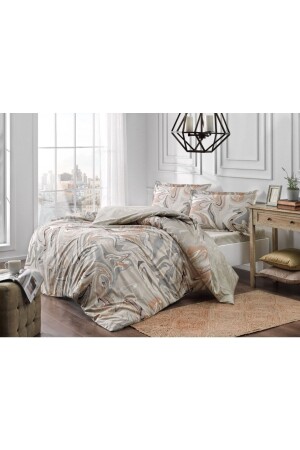 Satin Duvet Cover Set Valente Beige 100% Cotton kulluticaretsaten - Taç