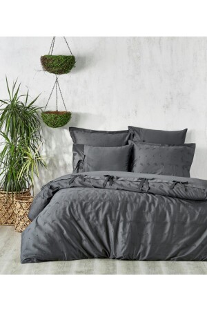 Satin Ecolarge Duvet Cover Set 240*220 Carmen Anthracite 55NVRECCA - Ecocotton