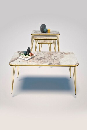Satz Couchtisch Kr und Couchtisch Kr Set Double Gold Efes Tel 1112 FMA1986 - GOLDFALEZ