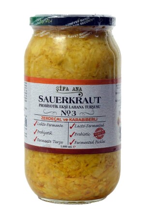 Sauerkraut (SAURES Sauerkraut) Nr. 3 mit Kurkuma (1000 CC).) - Şifa Ana