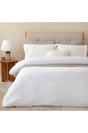 Saule Duvet Cover Set 230x220 Cm White CD231TEK319 - Chakra