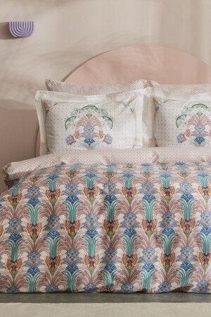 Saviny 100% Cotton Satin Double Duvet Cover Set Salmon 200. 22. 01. 0102 - Karaca Home