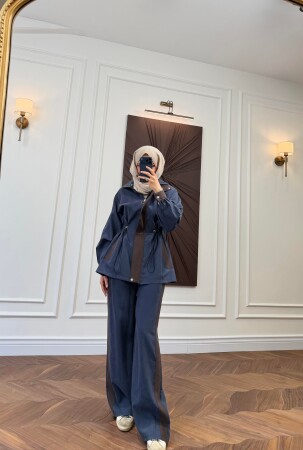 Saye Tracksuit Set - Navy Blue - Duendeca