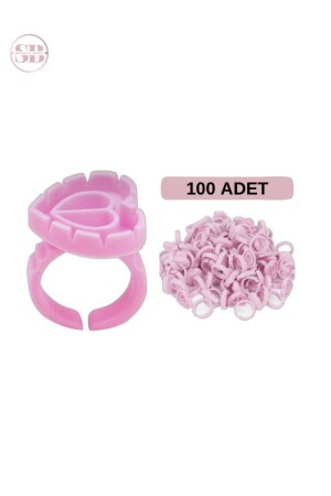SB Beauty 100 Pieces Silk Eyelash Bunch Holder Ring Adhesive Container bunch ring - Sbcosmetics