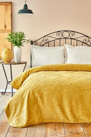 Scala Mustard Double Embosy Blanket 200. 18. 01. 0578 - Karaca Home