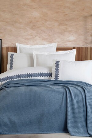 Scarlet Double Duvet Cover Pique Set Blue CD447494 - Hobby