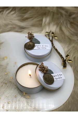 Scented Candle 5 Promise Engagement Wedding Henna Wedding Gift Quran Souvenir Circumcision Mevlüt Gift - Mirabella Gift