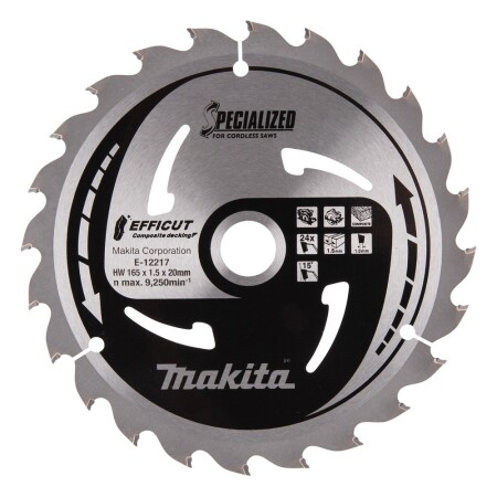 Scheibe für Verbundbeschichtung MAKITA HM 165x20x1,5mm Z-24 - Makita Accessories