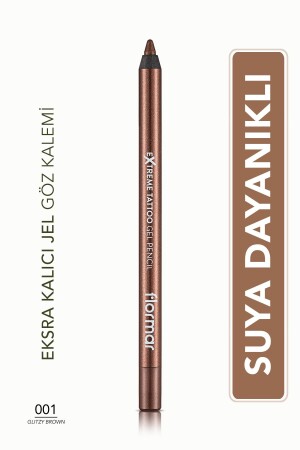 Schimmernder permanenter Augenstift (KUPFER) – Extreme Tattoo Gelstift – 001 Glitzy Brown – 8682536028837 - Flormar