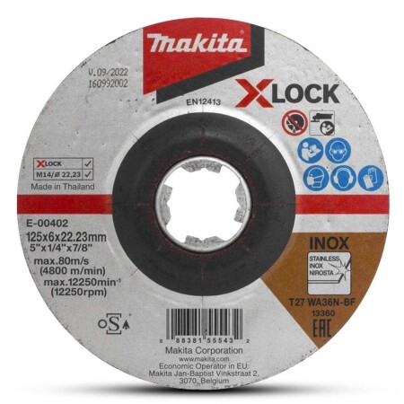 Schleifscheibe MAKITA X-Lock 125x6mm RST WA36N - Makita Accessories