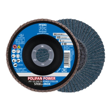 Schleifscheibe PFERD PFF125 Z SG Power Steelox Z40 - Pferd