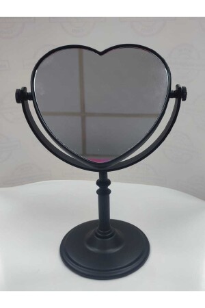 Schminkspiegel, schwarzes Herzmodell, 2-seitiger Spiegel - Cephome