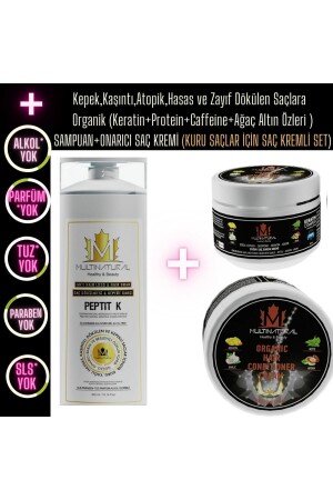 Schuppen-Shampoo – Haarausfall – Ekzem-Shampoo, Ultra-Keratin-Ekzem-Reparatur-Haarmaske - Multinatural